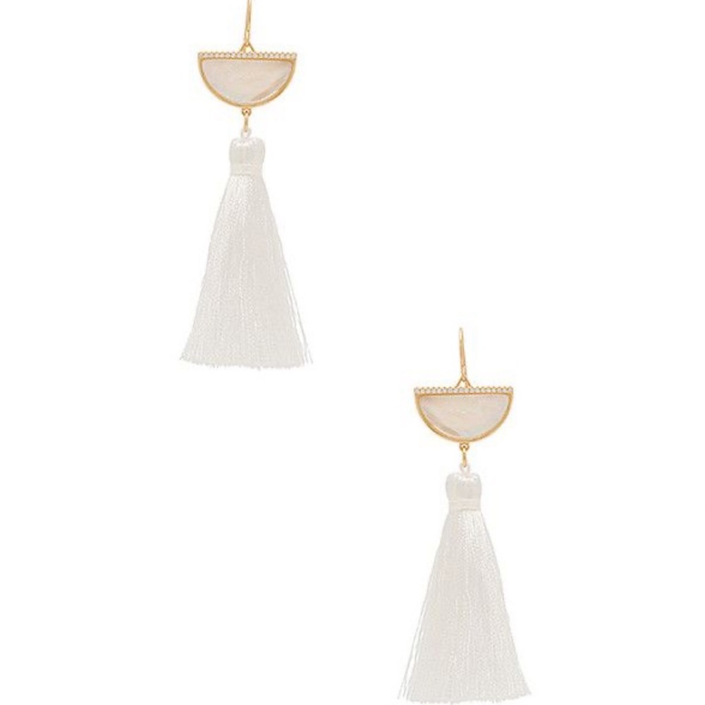 Melanie Auld half moon tassel earrings. Worn once!